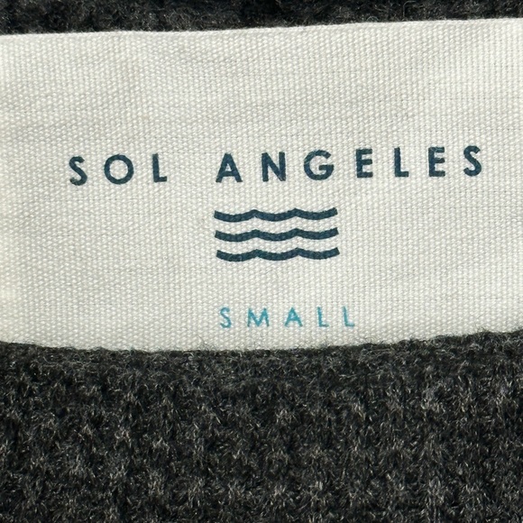 Sol Angeles Thermal Off-The-Shoulder Black Midi Dress Small - Picture 8 of 8